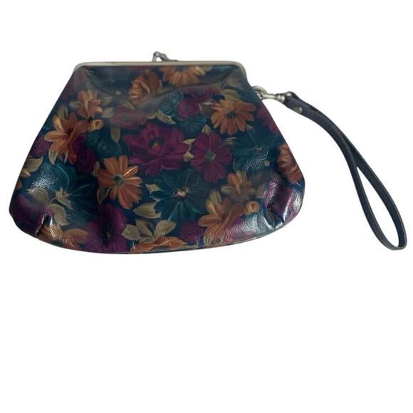 Patricia Nash Peruvian Painting Navy Blue Floral Wristlet - Picture 4 of 4